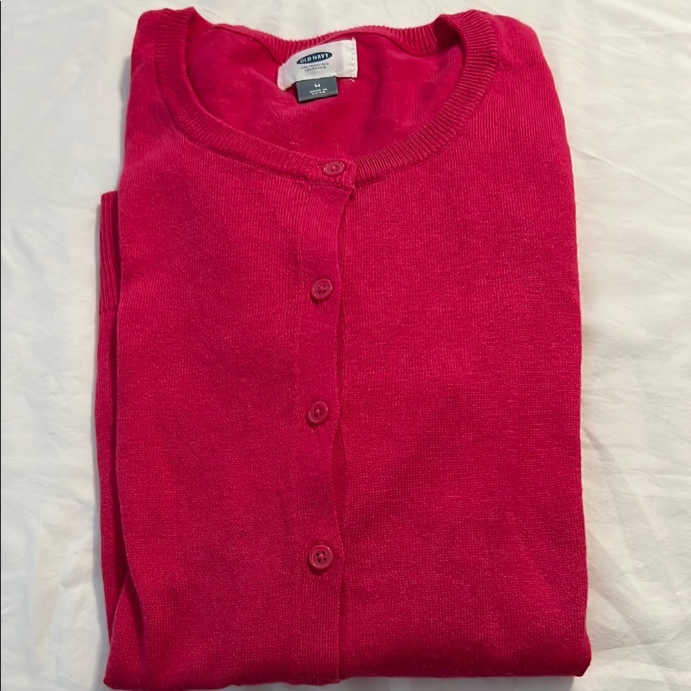 Old Navy Pink Cardigan Sweater Classic Knit